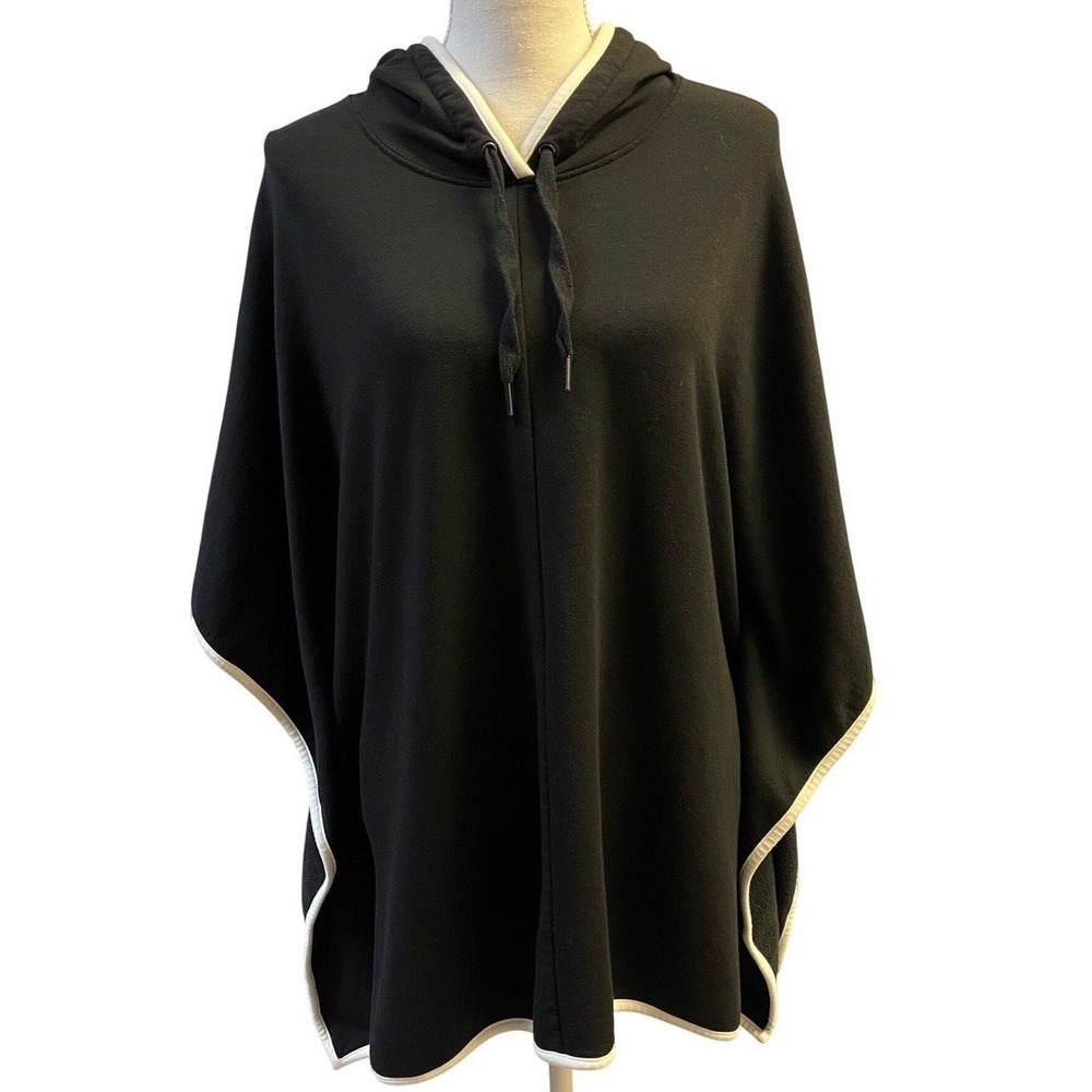 Zenergy by Chico's S/M Hooded Kimono Poncho Wrap Travel Minimalist Loungewear